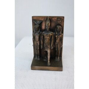 Unbranded Egyptian Triad Figurine Unisex OS Bronze Menkaure Statue Bookend